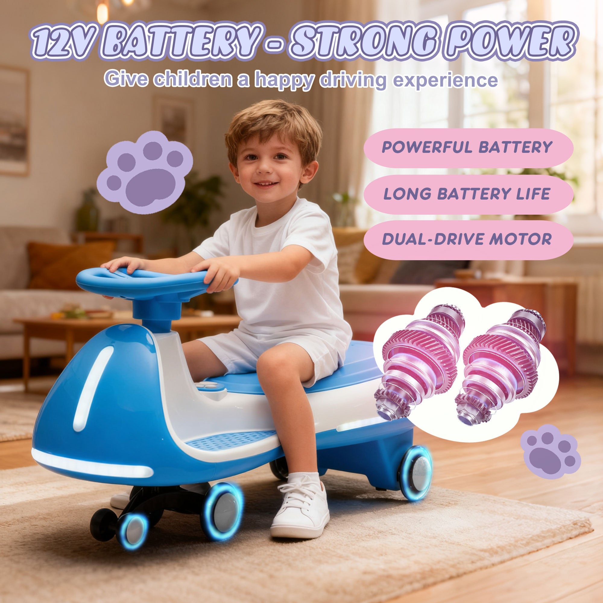 12V Kids Ride On Electric Wiggle Car