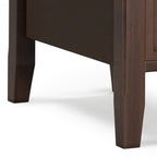 Acadian Solid Wood Narrow Side Table with Drawer in Brunette