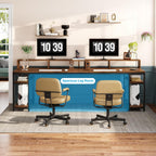 Two Person Desk with Monitor Stand