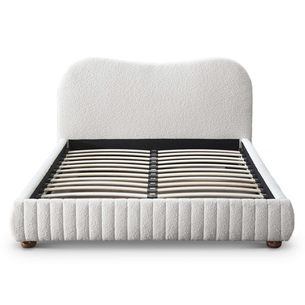 Norme Boucle Upholstered Low Profile Queen Size Platform Bed