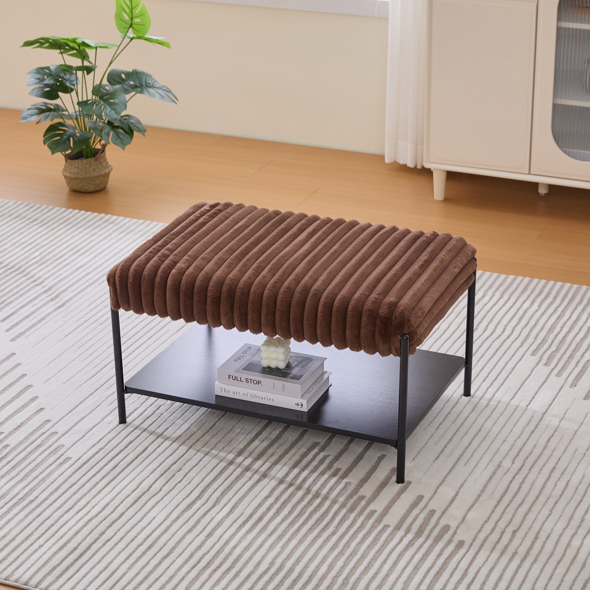 30.7" Wide Upholstered Ottoman Coffee Table Foot Rest