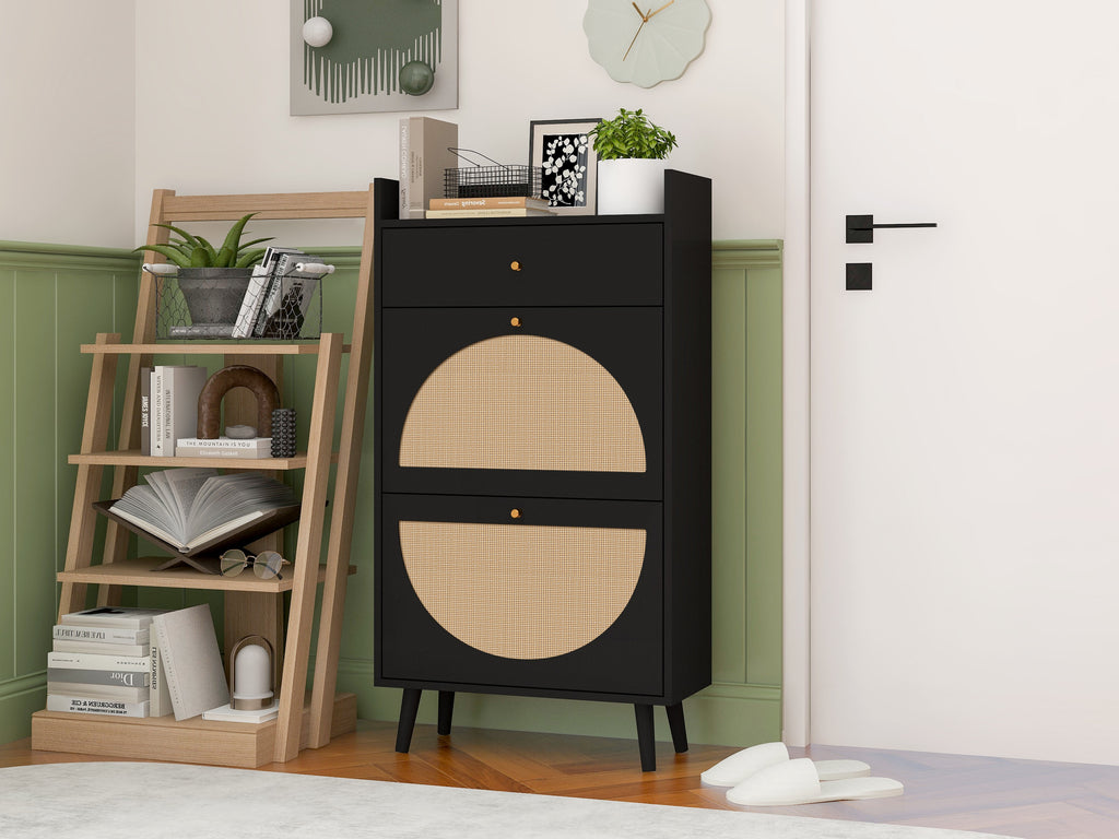 Rattan Allen 2 Door 1 Drawer Cabinet - Shoe Rack