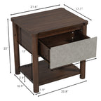 Modern King Bed Frame Set with 2 Nightstands