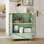 Minimalism Buffet Cabinet with Double Glass Doors