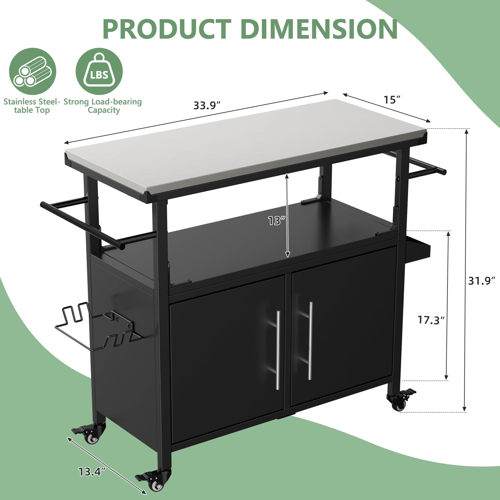 Outdoor Grill Cart with Storage