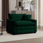 Green Corduroy Fabric Comfortable Single Chair Deep Seat Sofa