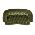 La Rosa Victorian Chesterfield Loveseat, Olive
