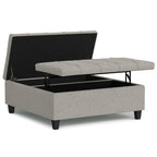 Harrison 40 Inch Wide Large Square Coffee Table Storage Ottoman