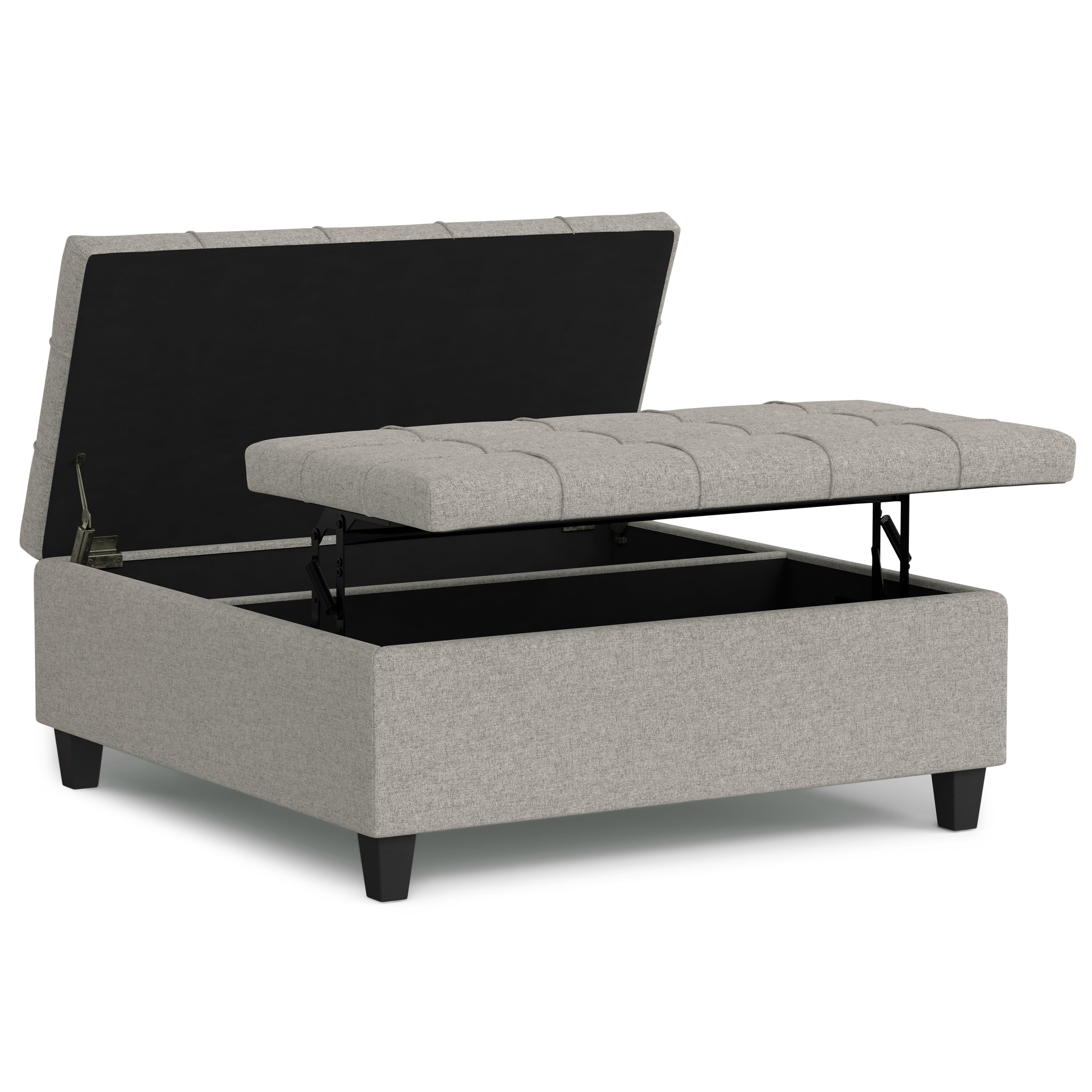 Harrison 40 Inch Wide Large Square Coffee Table Storage Ottoman