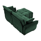 Modern Chenille Fabric 2-Seater Sofa With Ottoman
