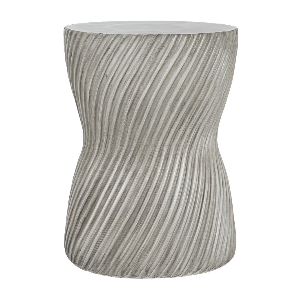 Outdoor MGO Concrete Hourglass Side Table with Spiral Pattern