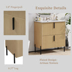 30" Bathroom Vanity with Ceramic Sink and Full-Extension Drawers