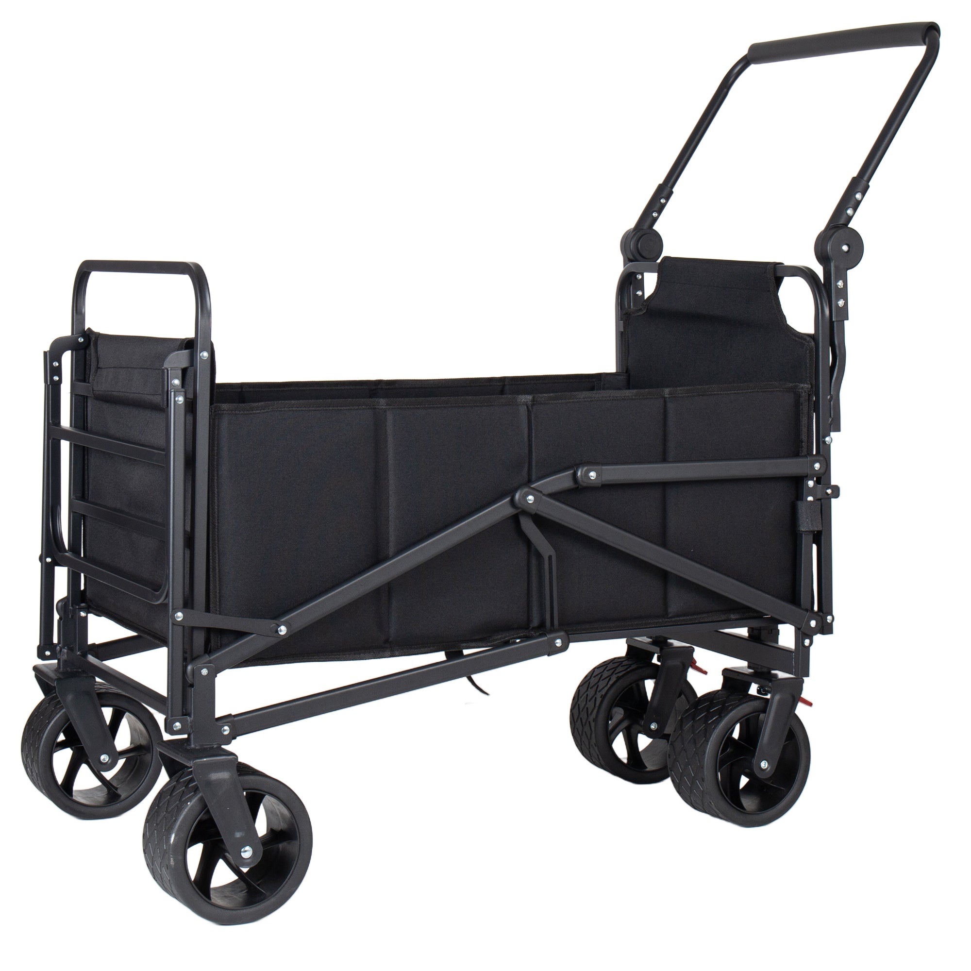 2-in-1 Multifunctional Folding Wagon Carts, Convertible Beach Chair