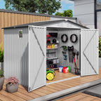 8X6 FT Metal Outdoor Garden Storage Shed