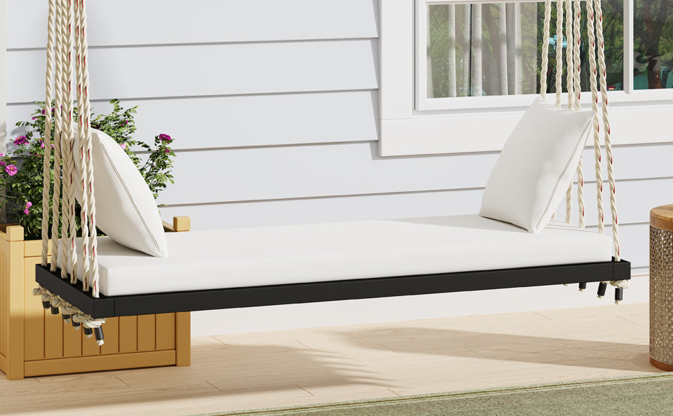 TOPMAX Patio Wooden Swing Chair