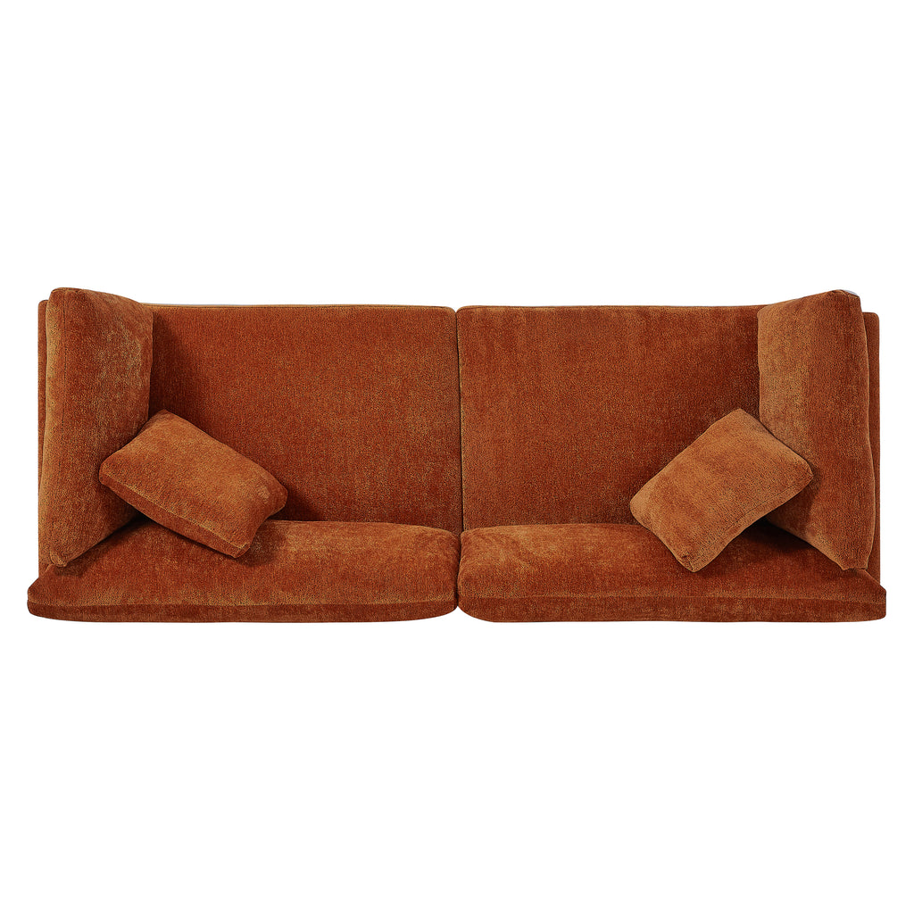 83.50" Modern Flared Arms Sofa (Caramel)
