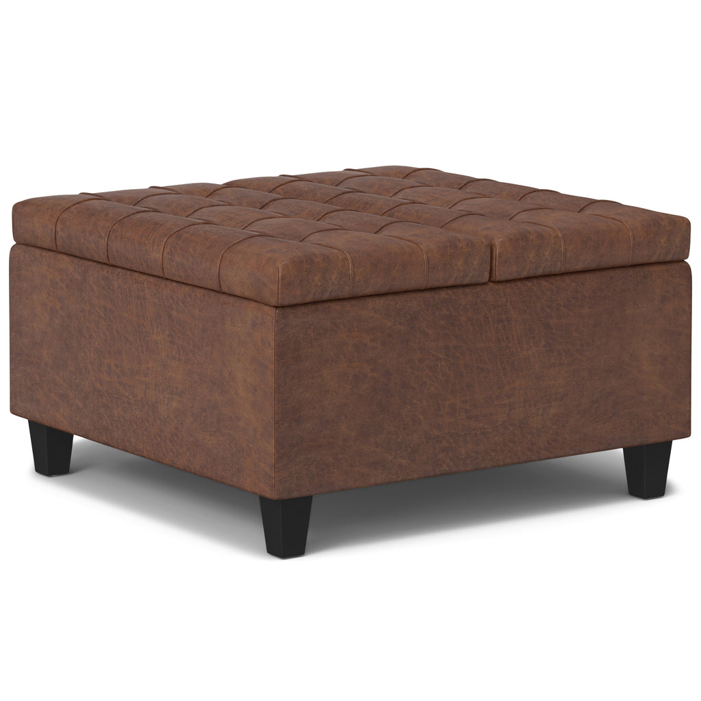 Harrison 30 Inch Wide Small Square Coffee Table Storage Ottoman