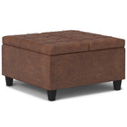 Harrison 30 Inch Wide Small Square Coffee Table Storage Ottoman