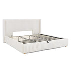 King Functional Vertical Striped Bed with Gas Lift Storage