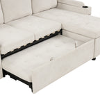 L-Shaped Sofa Couch Convertible Sofa Bed with Storage