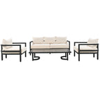 U_Style Multi-Person Outdoor Steel Sofa Set with Coffee Table