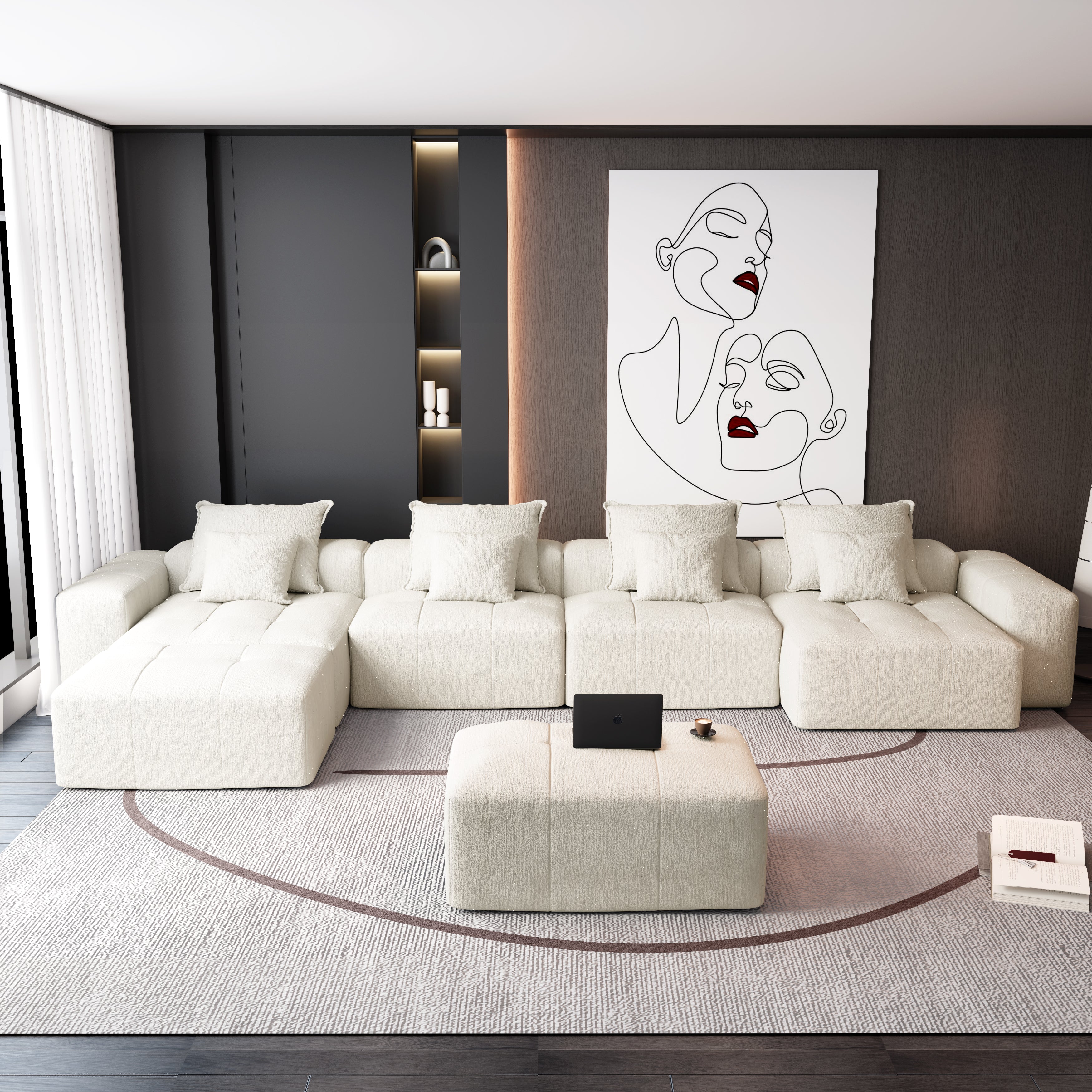 Modern Oversized Modular Sectional Sofa