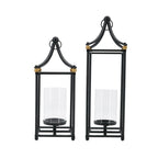 Set of 2 Arched Iron Lanterns