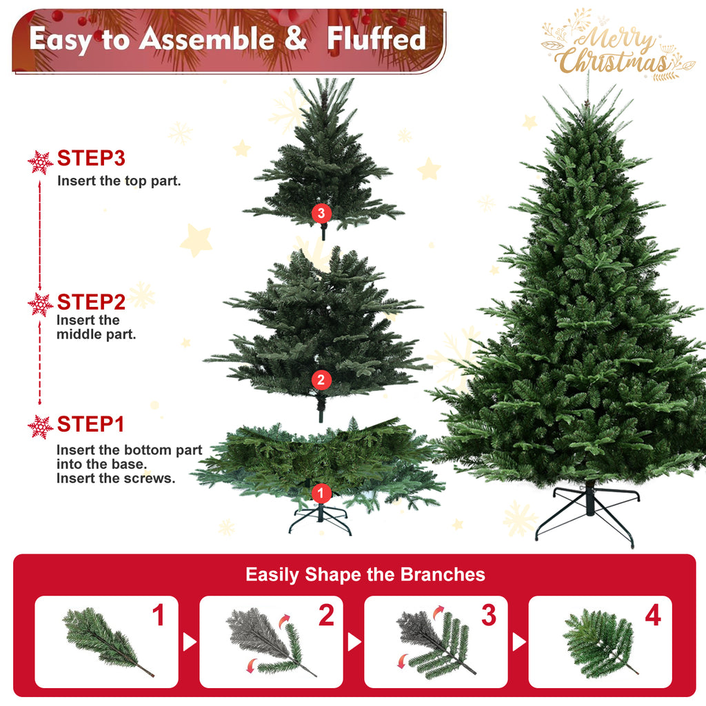Full-Shaped 7.5FT Christmas Tree with 2441 Tips