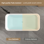 59" Rectangle Linear Acrylic Freestanding Bathtub