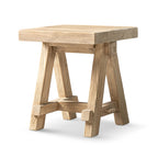 Hawthorne 18" Square Reclaimed Elm Trestle Side Table