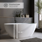 Solid Surface Matte Tub - 70.8" Freestanding Bathtub