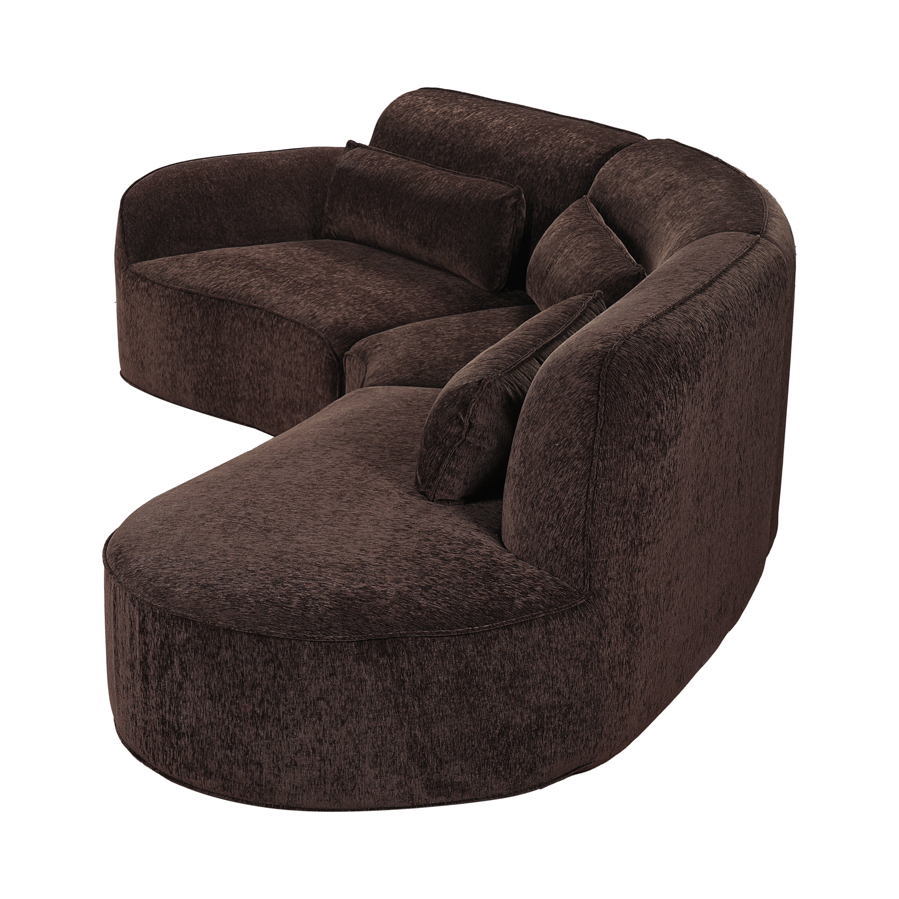 123" Modern Curved Sectional Sofa with Chaise Lounge