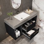 39.4 Inches Single Contemporary Floating Bathroom Vanity