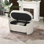 Fuji 43" Upholstered Oval Storage Bench