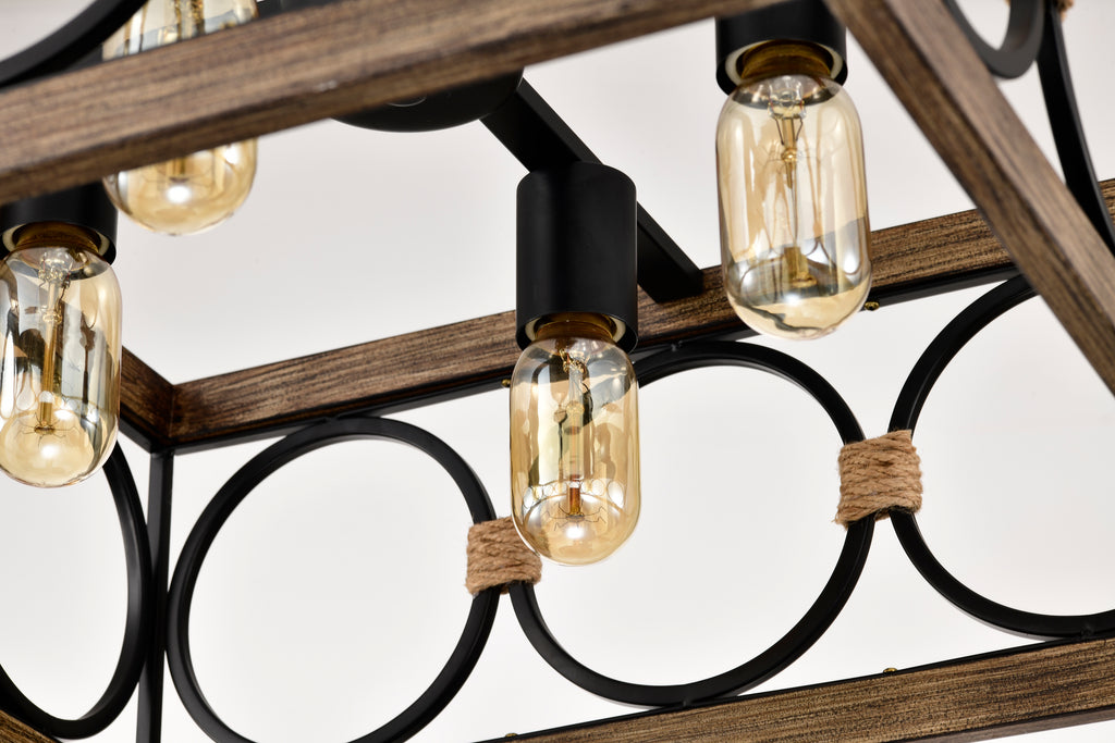 4-Light Square Kitchen Island Light Fixture