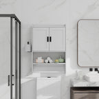 Bathroom Wall Cabinet with Doors, Adjustable Shelf, Towel Bar and Paper Holder