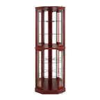 6 Shelf Corner Curio Display Cabinet with Lights and Mirrors
