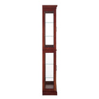 Lighted Curio Cabinet with Adjustable Shelves and Mirrored Back