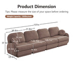 137" Chenille Cloud 4-Seater Sofa