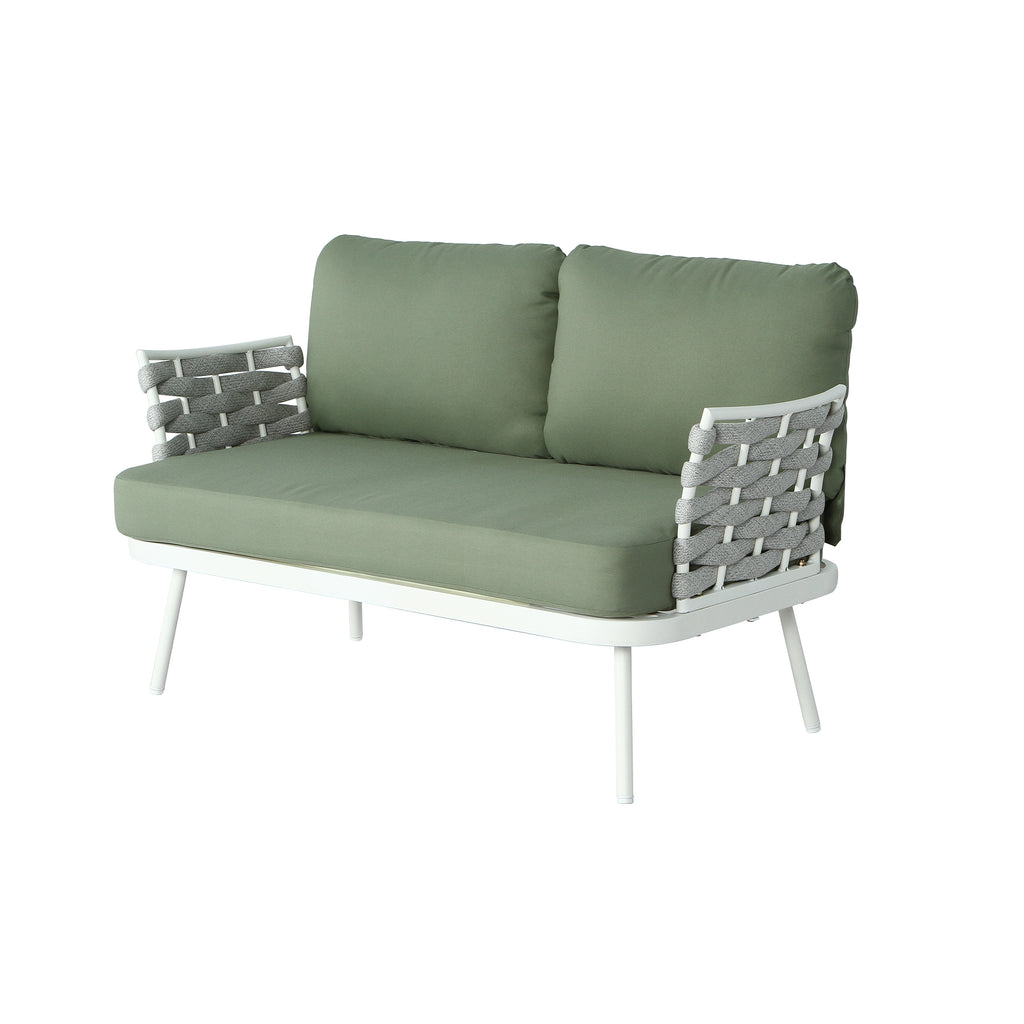 Mariano Steel 4-Pieces Conversation Set - Off White & Green
