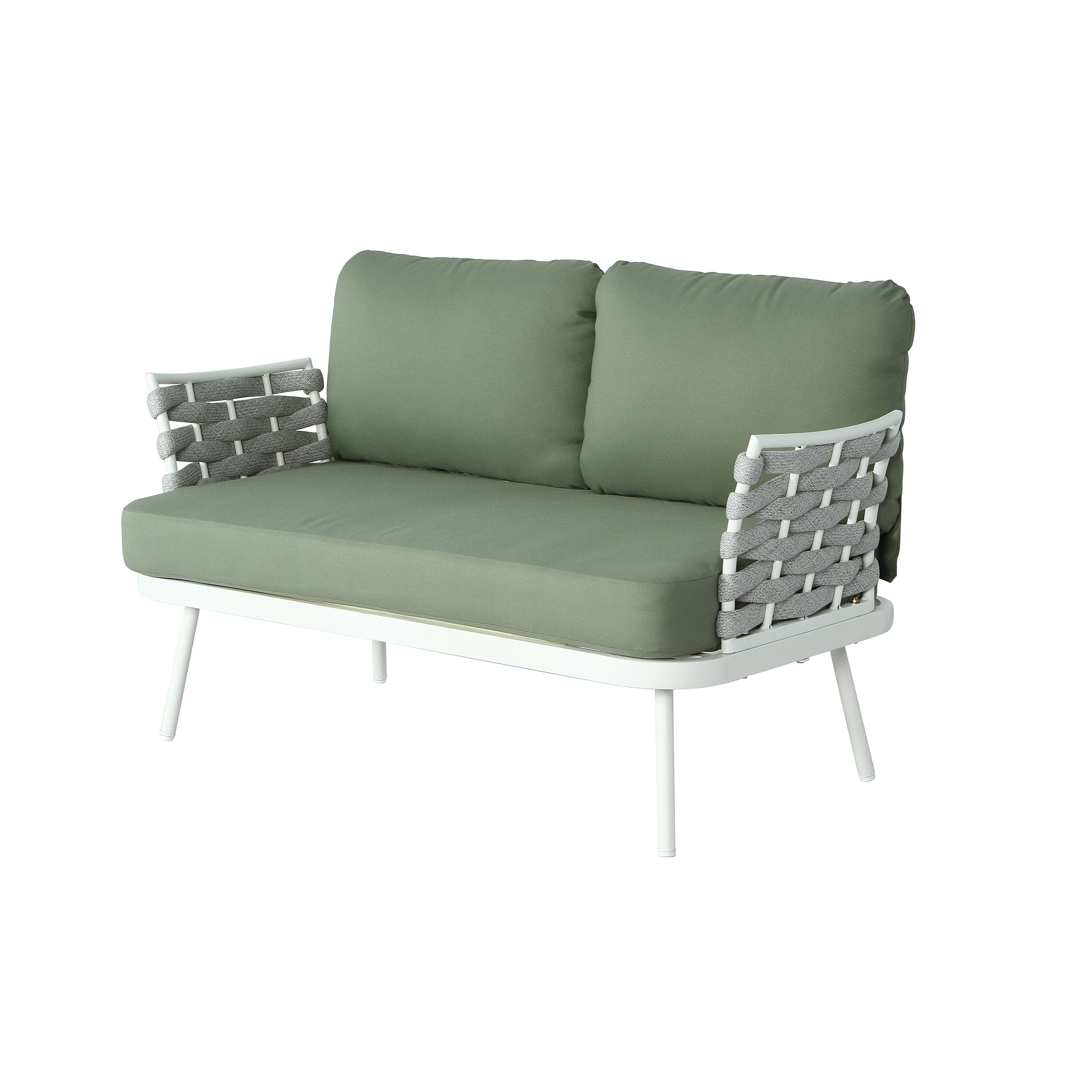 Mariano Steel 4-Pieces Conversation Set - Off White & Green