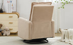 Swivel Rocker Recliner Chair, Glider Rocker Recliner in Teddy Fleece Oatmeal