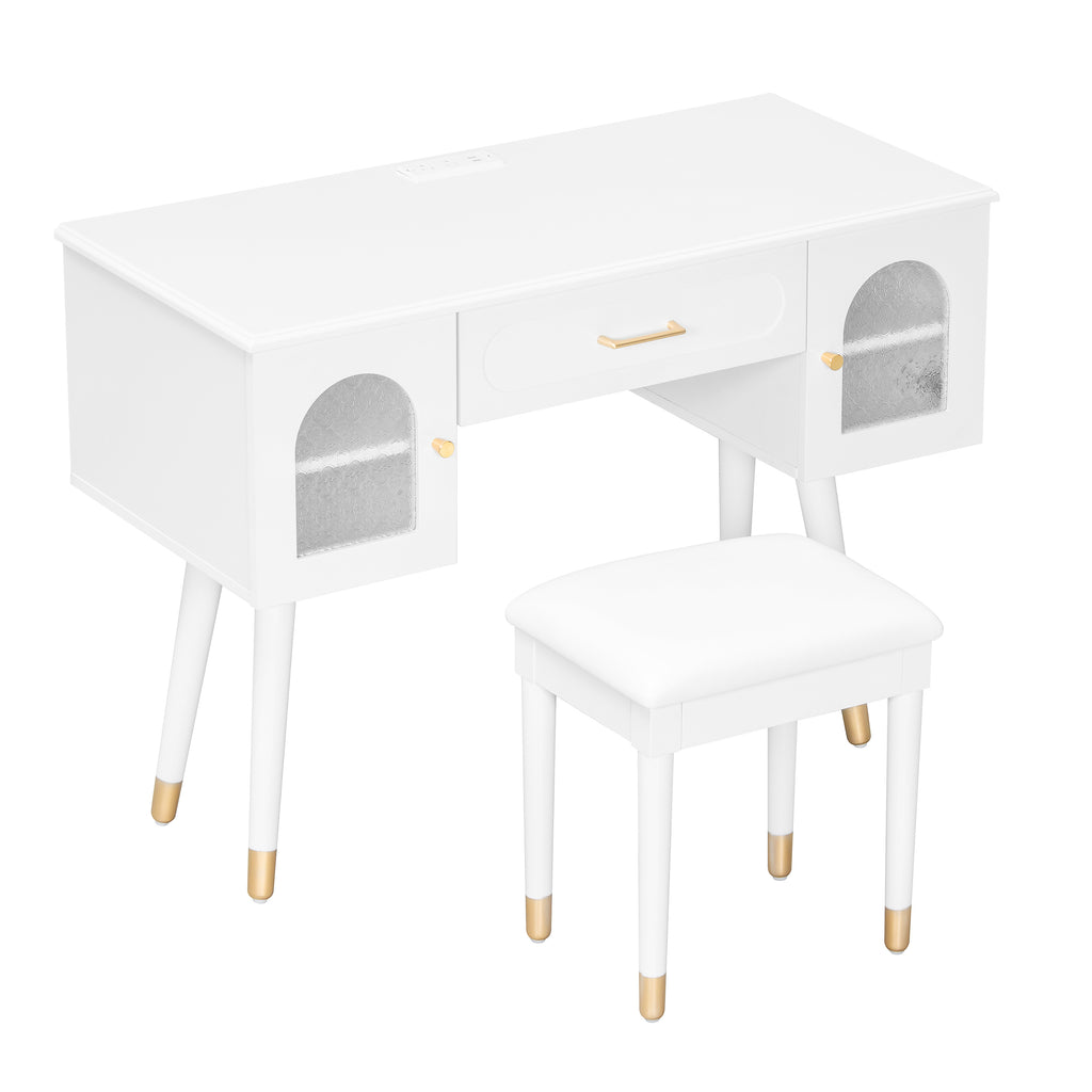 Elegant Vanity Makeup Table & Chair Set