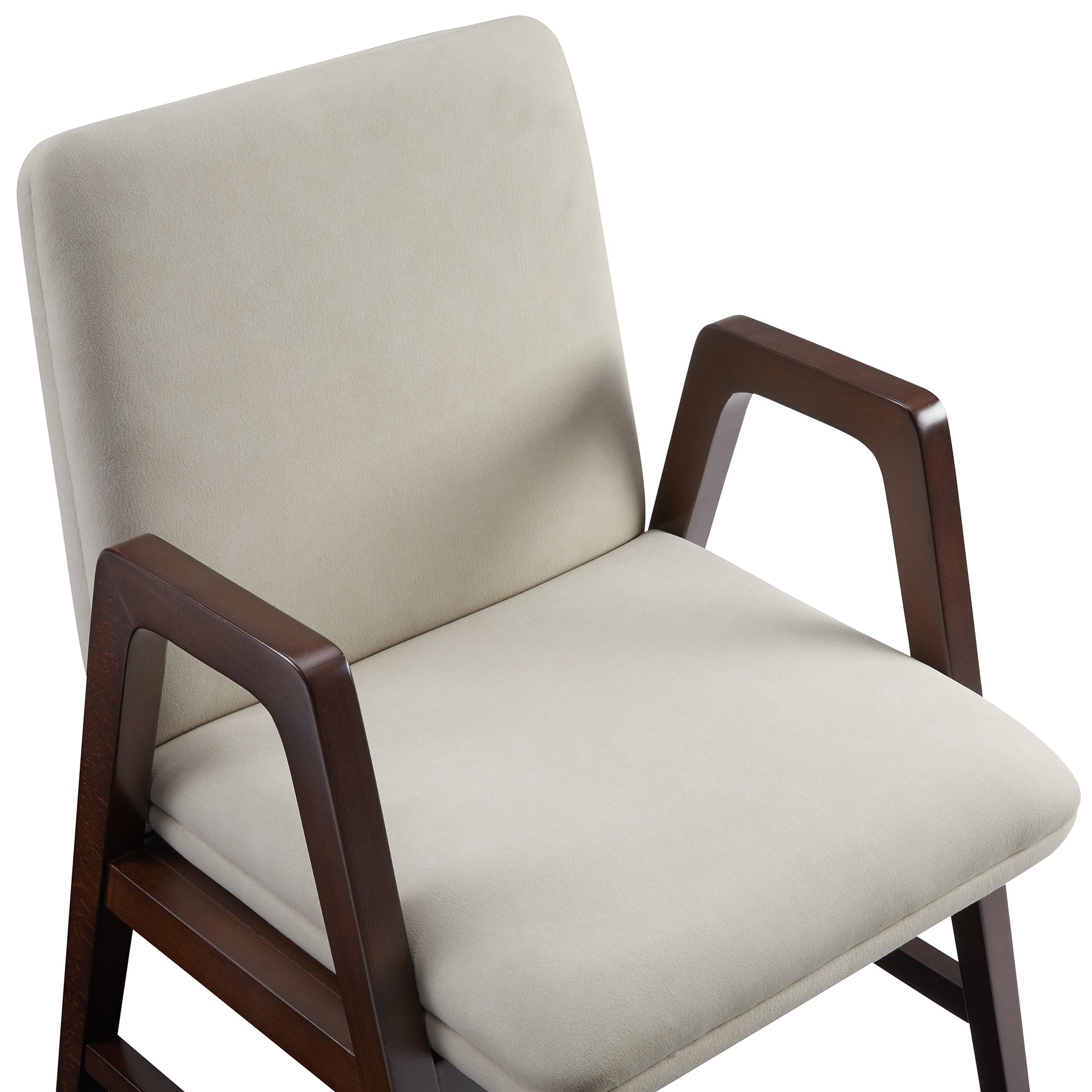 Stella Wood Velvet Armchair in Champagne