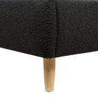 Roman Curved Headboard Upholstered Platform Bed, King, Ebony