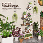 Outsunny 8 Tier Plant Stand Indoor, 62" Tall Plant Shelf