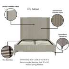 Promenade Upholstered Velvet Full Bed in Rustic