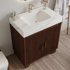 30" Freestanding Sintered Stone Countertop Bathroom Vanity