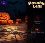 Light-Up Oversized Spider Halloween Yard Decor