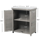 Potting Bench with Storage Cabinet and Metal Table Top